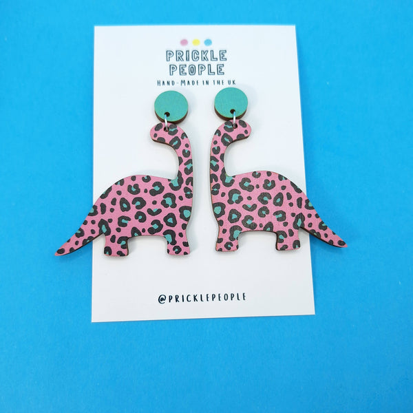 Prickle People - Dinosaur Earrings, Statement Earrings, Leopard Print