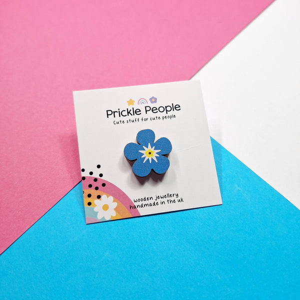 Prickle People - Forget-me-not Pin, Flower Brooch, British Wildlife