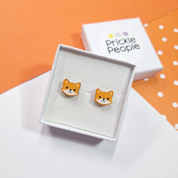 Prickle People - Fox Stud Earrings - Garden Gift UK made