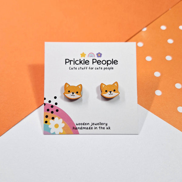Prickle People - Fox Stud Earrings - Garden Gift UK made