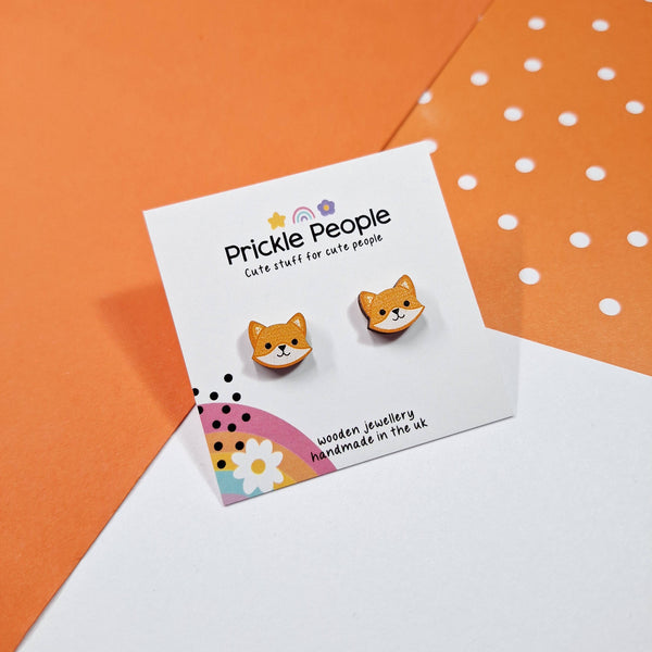 Prickle People - Fox Stud Earrings - Garden Gift UK made