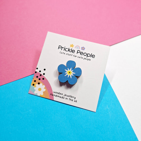 Prickle People - Forget-me-not Pin, Flower Brooch, British Wildlife