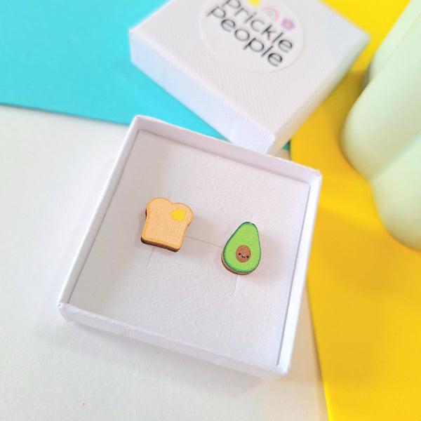 Prickle People - Avocado on toast Stud Earrings, Cute jewellery