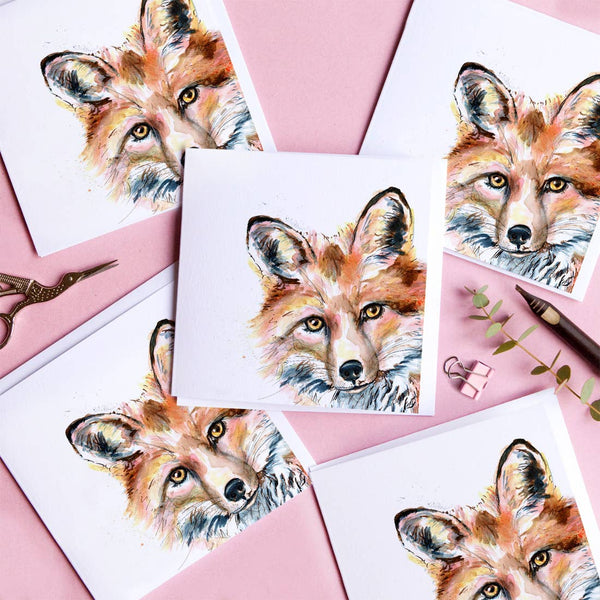 Kate Moby - Inky Fox Blank Greeting Card