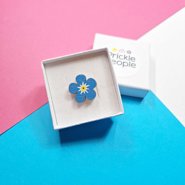 Prickle People - Forget-me-not Pin, Flower Brooch, British Wildlife