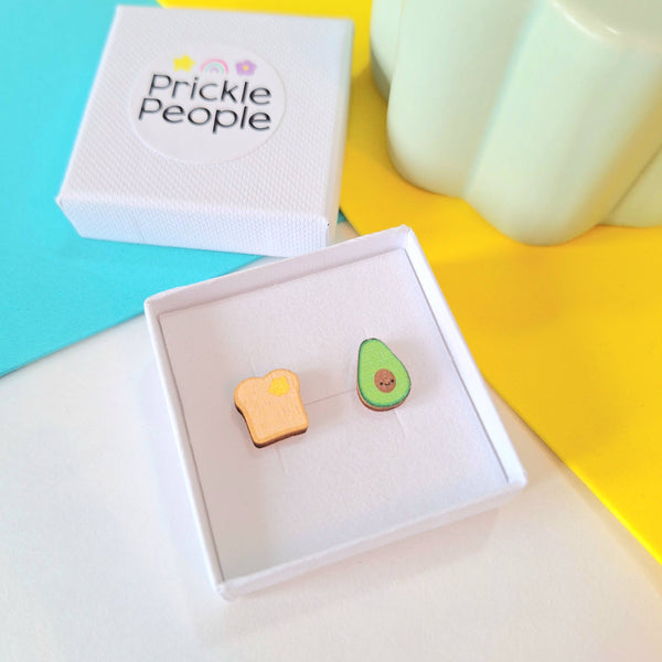 Prickle People - Avocado on toast Stud Earrings, Cute jewellery