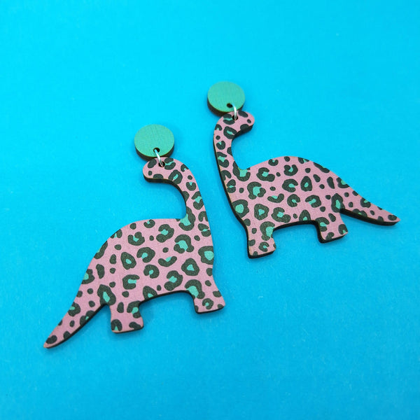 Prickle People - Dinosaur Earrings, Statement Earrings, Leopard Print