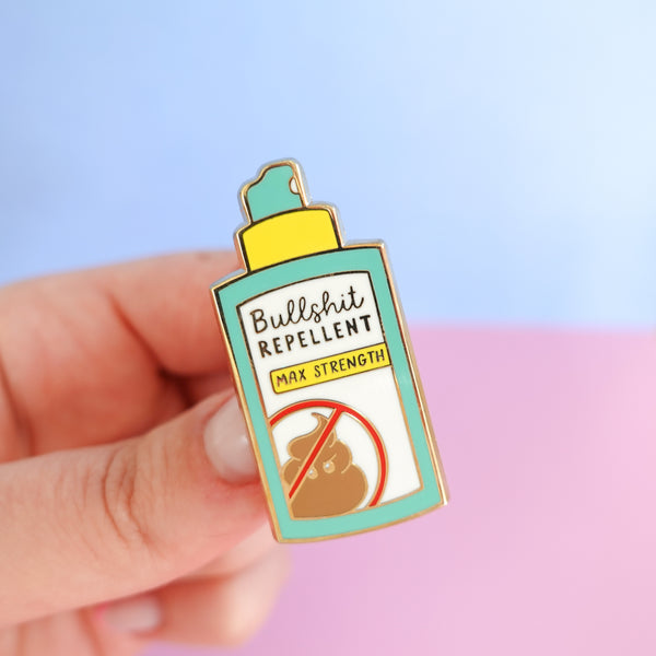 Sunshine Lane - Bullshit Repellant Gold enamel pin