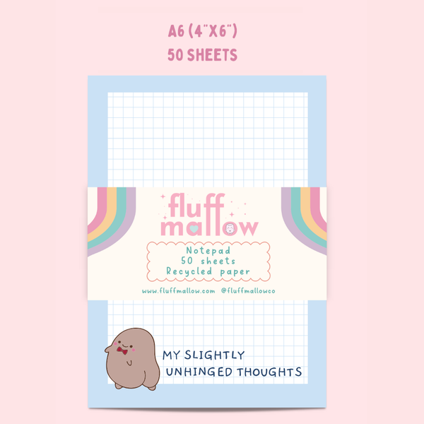 Fluffmallow - A6 Unhinged Thoughts Note Pad