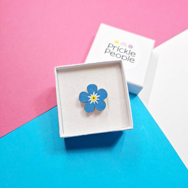 Prickle People - Forget-me-not Pin, Flower Brooch, British Wildlife