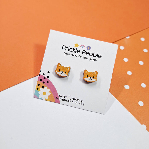 Prickle People - Fox Stud Earrings - Garden Gift UK made