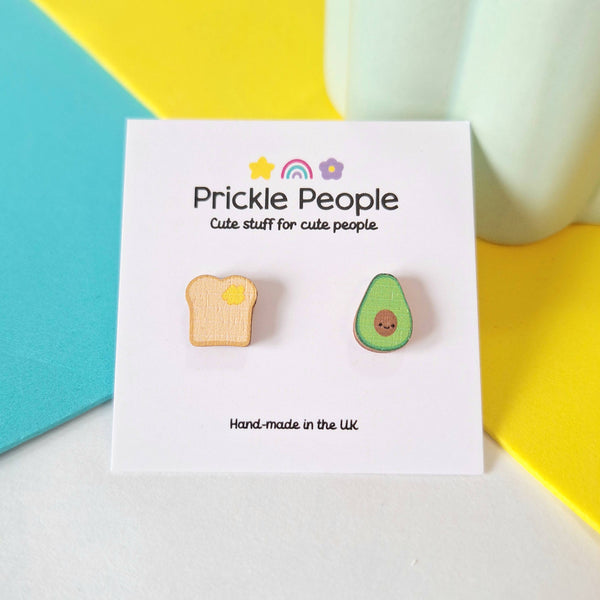 Prickle People - Avocado on toast Stud Earrings, Cute jewellery