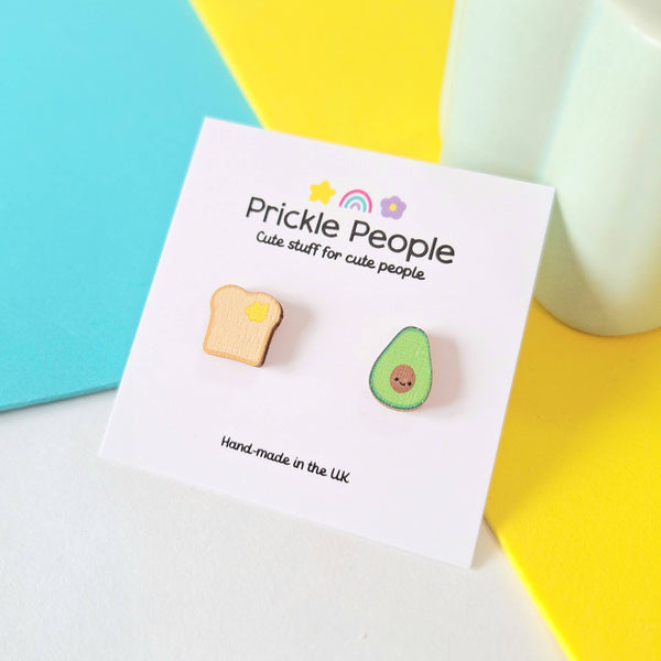 Prickle People - Avocado on toast Stud Earrings, Cute jewellery