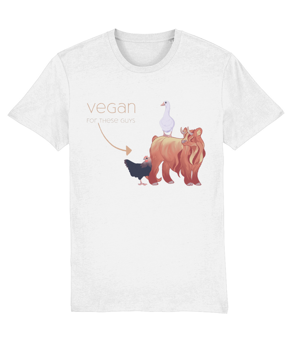 Vegan for these guys Adults unisex luxury t-shirt (new colours for December 2023)