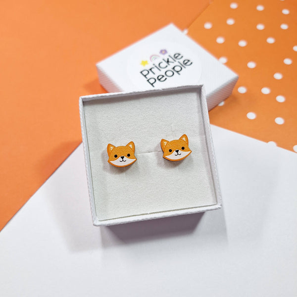 Prickle People - Fox Stud Earrings - Garden Gift UK made