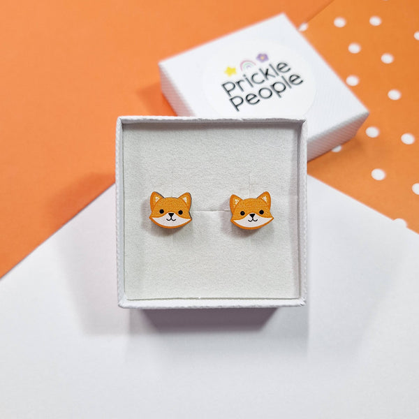 Prickle People - Fox Stud Earrings - Garden Gift UK made