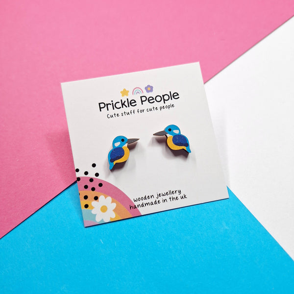 Prickle People - Kingfisher Stud Earrings - Handcrafted Eco-Friendly
