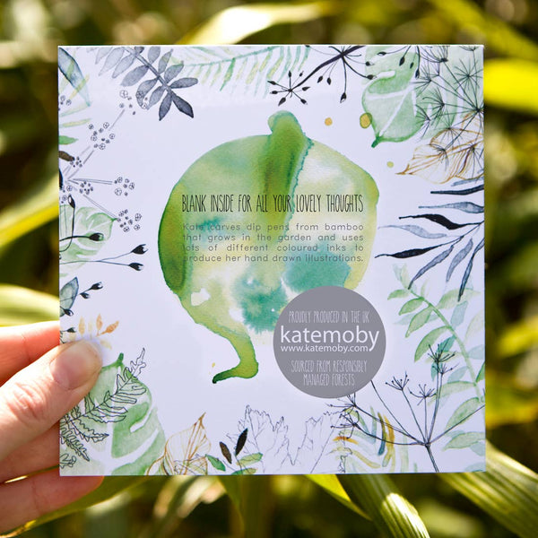 Kate Moby - Inky Blue Tit Blank Greeting Card