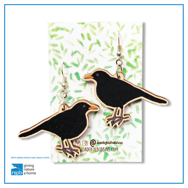 Blackbird earrings - large statement earrings