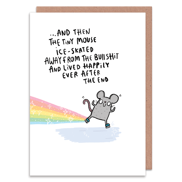 Whale & Bird - The Tiny Mouse Ice Skated Greeting Card | Encouragement Card