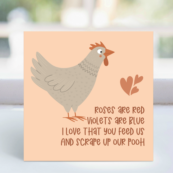 Card - 'Roses are red' - Chicken  LGP