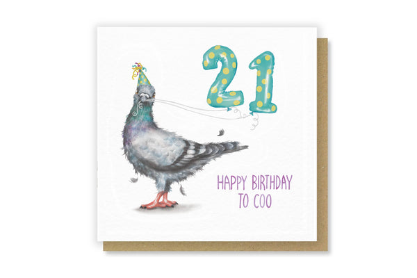 Citrus Bunn - 21st Pigeon | Funny Birthday Bird Card