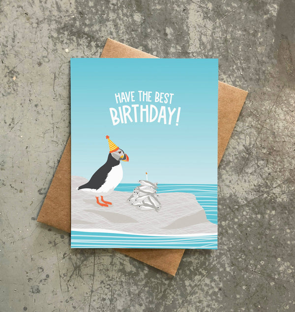 Modern Printed Matter - Best Birthday Puffin Card