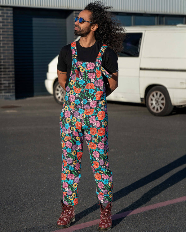 Rebel Romance - Rebel Romance Tattoo Floral Stretch Dungarees 