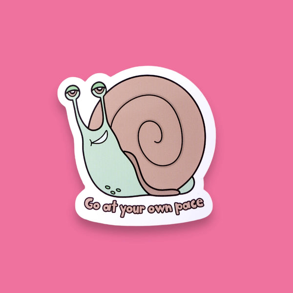Sunshine Lane - Snail says go at your own pace - self-care sticker