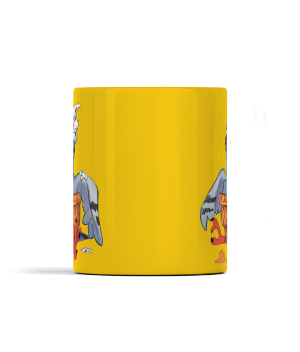 Ellen S artwork - Ice Cream Pigeon yellow mug