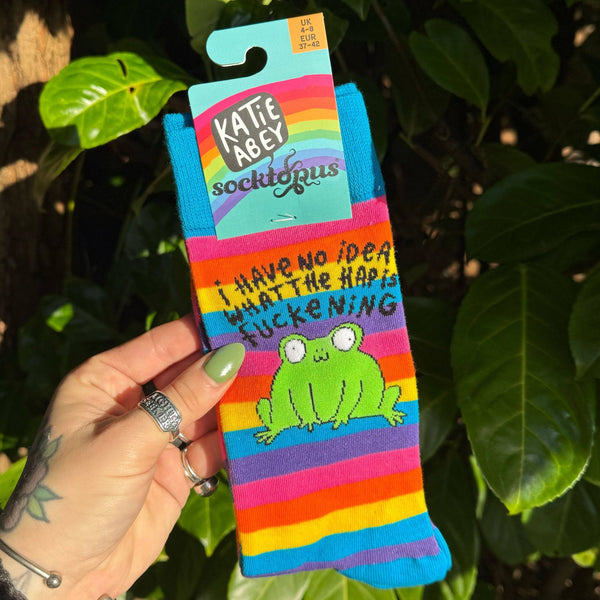 Katie Abey - I Have No Idea Frog 🐸 Socks