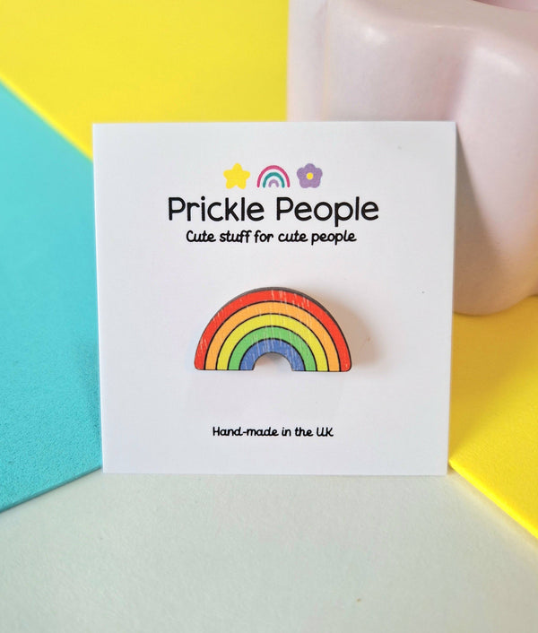 Prickle People - Bright Rainbow Pin Brooch
