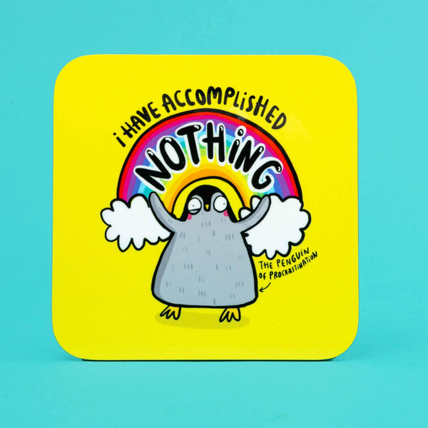 Katie Abey - Penguin of Procrastination Coasters