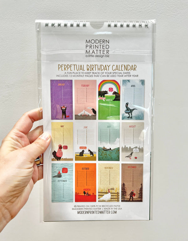 Modern Printed Matter - Perpetual Birthday Calendar