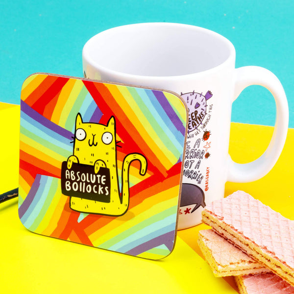 Katie Abey - Sweary Absolute Bollocks Cat Coasters