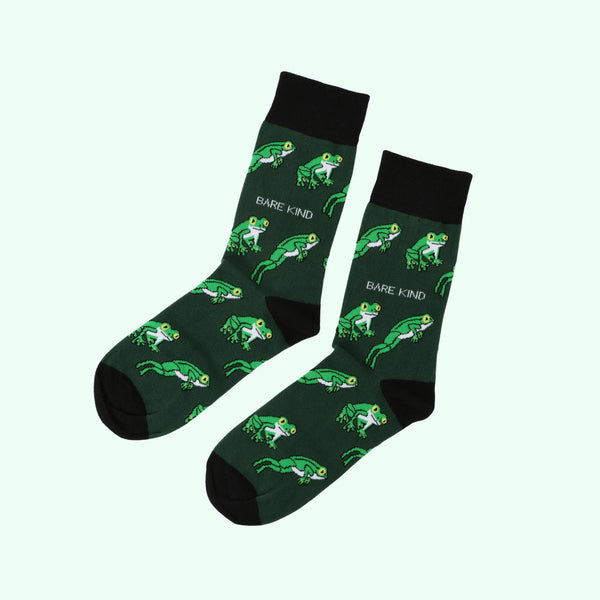 Bare Kind Socks - Tree Frog Socks | Bamboo Socks | Green Socks | Jungle Socks