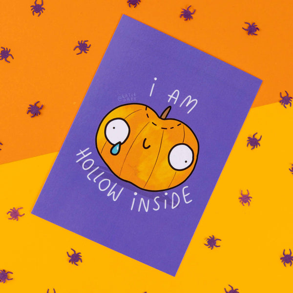 Katie Abey - I Am Hollow Inside Pumpkin A6 Postcard