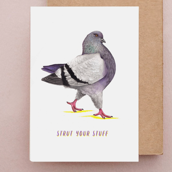 Beth Goodwin Designs - Pigeon Birthday Card  | Funny Cute Greetings Card