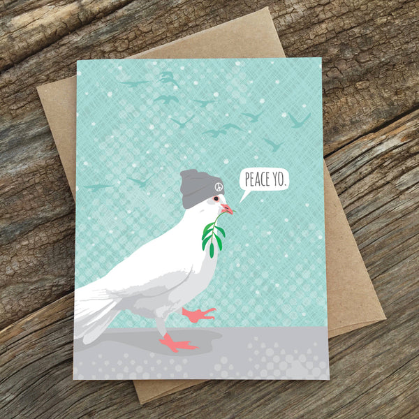 Modern Printed Matter - Peace Yo Dove Holiday Card