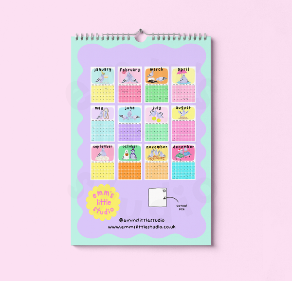 Emm's Little Studio - 2027 Pigeon Calendar | A4 Size