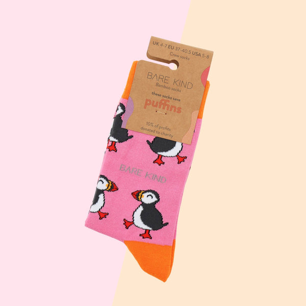 Bare Kind Socks - Puffin Socks | Bamboo Socks | Pink Socks | Atlantic Socks