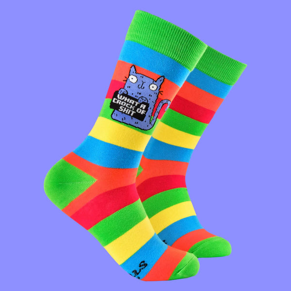 Katie Abey - Sweary Cat Crock of Sh*t Rainbow Socks