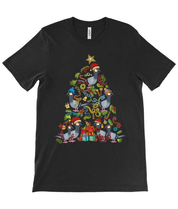 Christmas Tree Pigeons Adults Unisex T-shirt