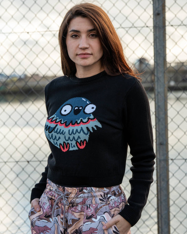 PRE-ORDER -Rebel Romance - Rebel Romance x Katie Abey Pigeon Party Cropped Jumper