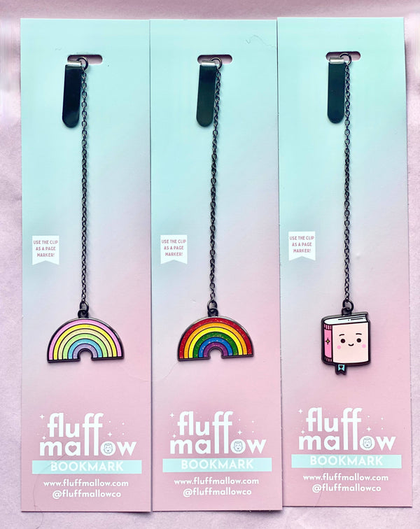 Fluffmallow - Kawaii snail enamel bookmark with chain