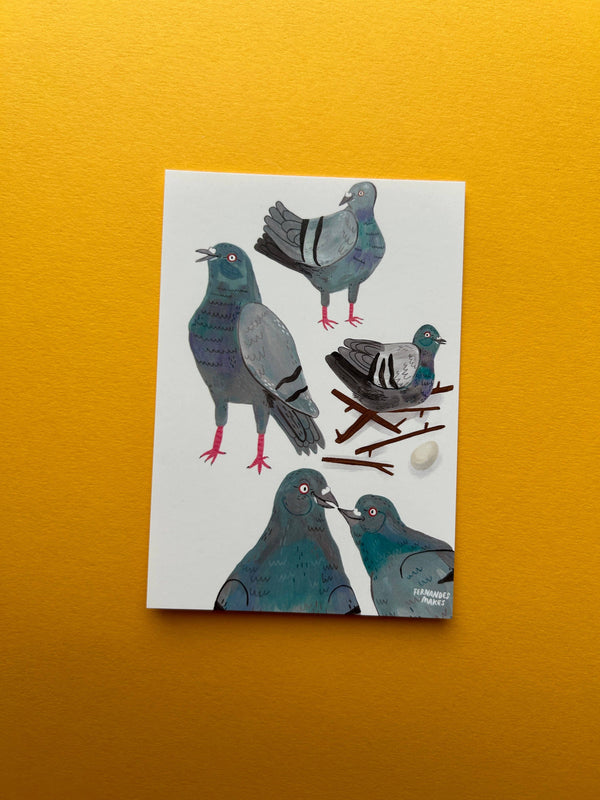 Fernandes Makes - Pigeon Pals Postcard