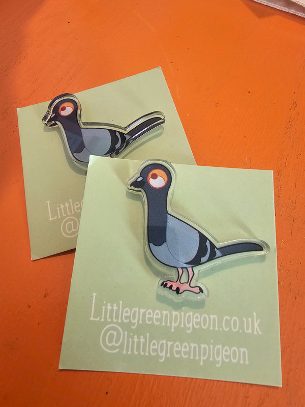 Pigeon acrylic pin