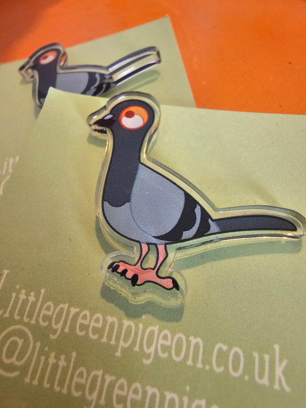 Pigeon acrylic pin