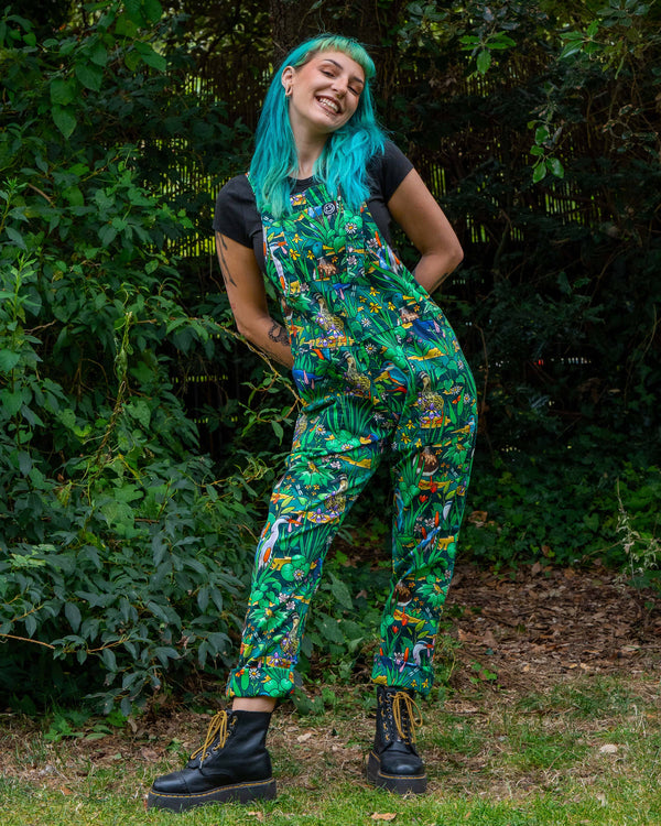 Rebel Romance - RESTOCK PRE ORDER - Rebel Romance Pond Birds Stretch Dungarees