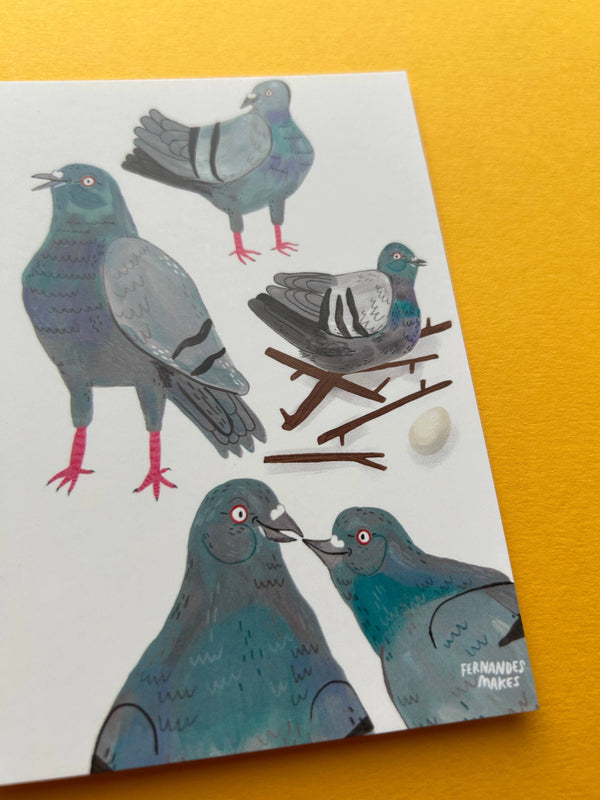 Fernandes Makes - Pigeon Pals Postcard